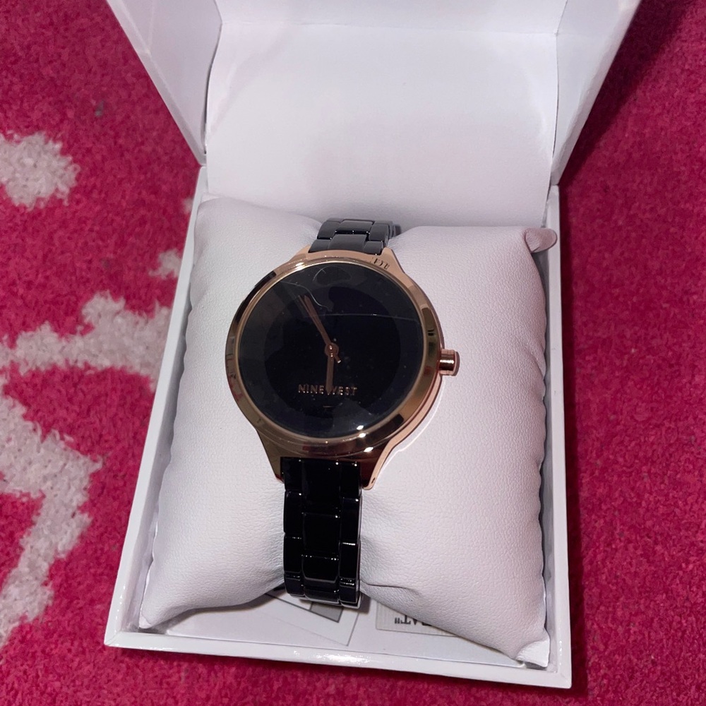 Nine West Rose Gold and Black Watch
